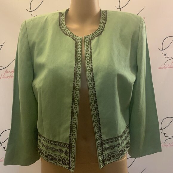 Positive Attitude. Size 12. Open Front Sequin Embroidered 3/4 Sleeve Jacket.AL - Picture 1 of 7